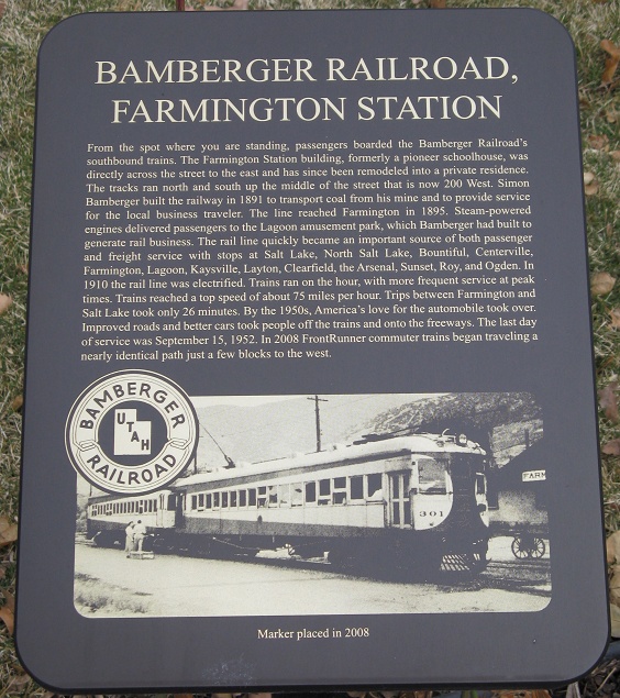 Bamberger Railroad Marker