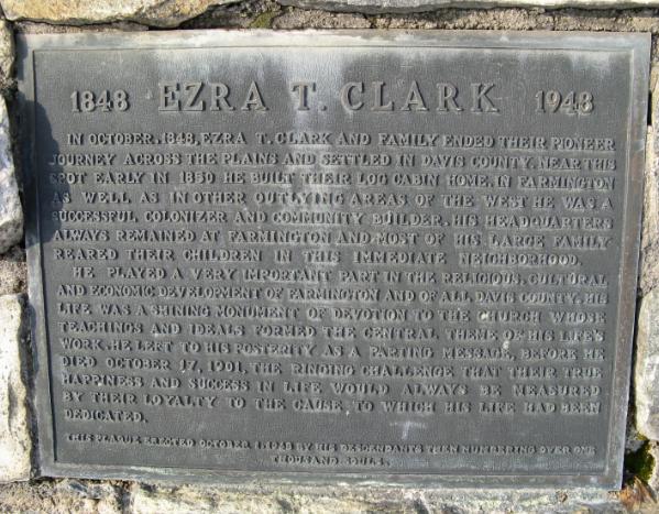 Ezra T. Clark Plaque - Clark Park 400 West